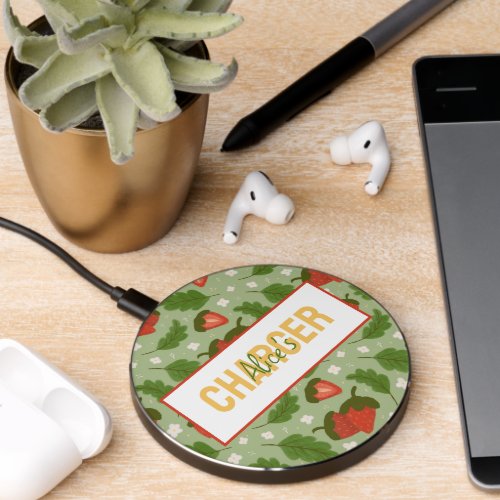 Fruit Basket Pattern Collection _ Strawberries Wireless Charger