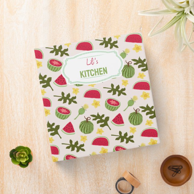 Fruit Basket Pattern Collection - Watermelon 3 Ring Binder (In Situ)