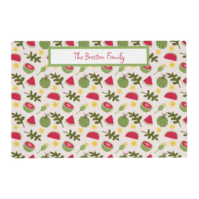 Fruit Basket Pattern Collection - Watermelon Placemat (Front)