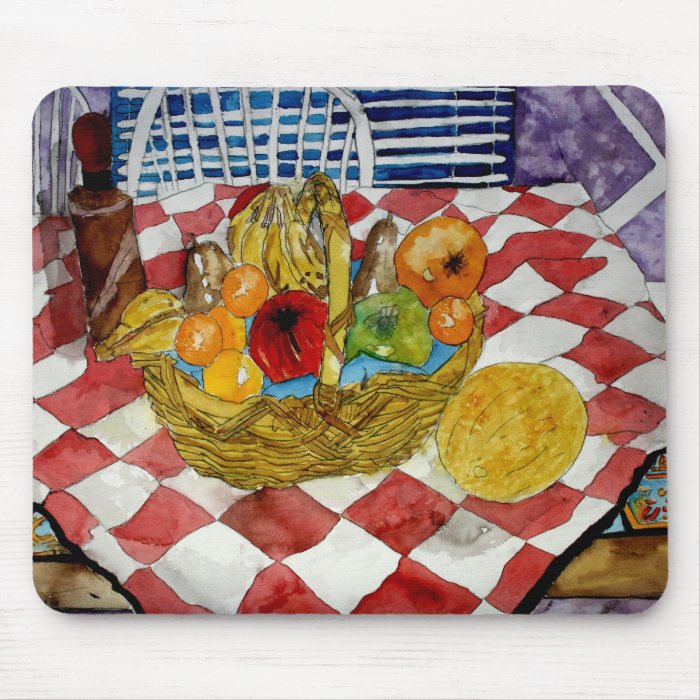 fruit basket still life mouse pad art painting