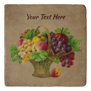 Fruit Basket Vintage Art Personalized  Trivet