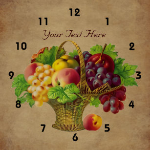 fruit wall clocks zazzle