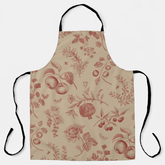 Fruit,  berry and flowers. Autumn seamless pattern Apron (Front)