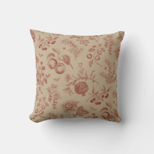 Fruit,  berry and flowers. Autumn seamless pattern Throw Pillow