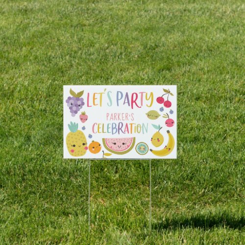 Fruit Birthday Party Celebration Yard Sign