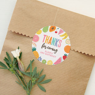 Fruit Birthday Party Classic Round Sticker