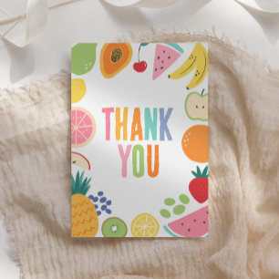 Fruit Birthday Party Letterpress Thank You Card