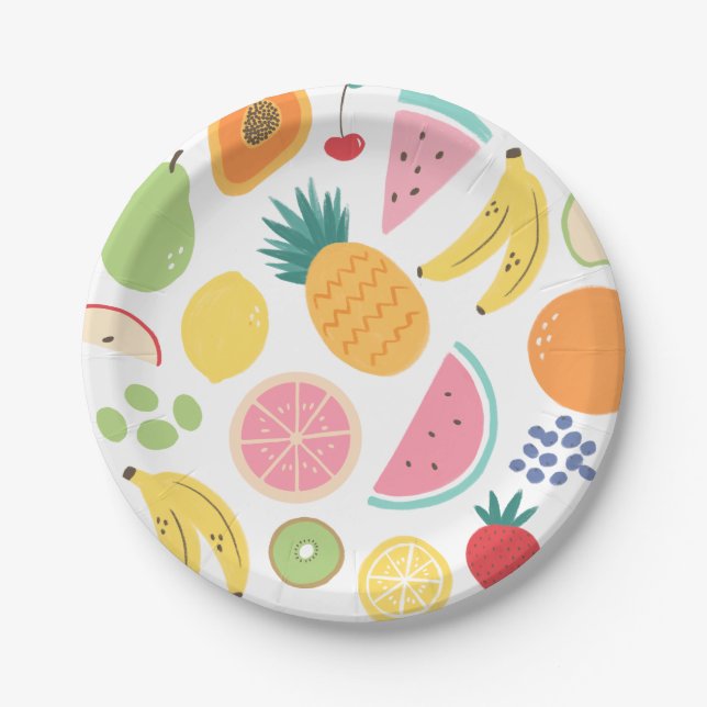 Fruit Birthday Party Paper Plates (Front)