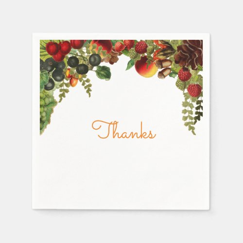 Fruit Border on Paper Napkins