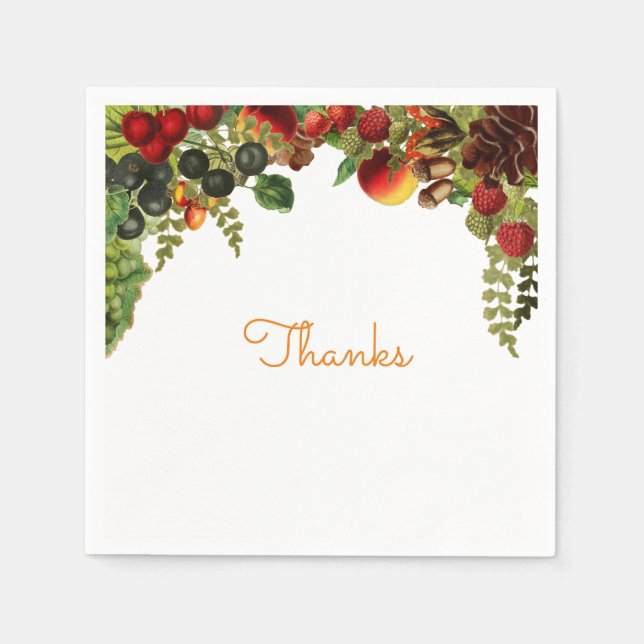 Fruit Border on Paper Napkins (Front)