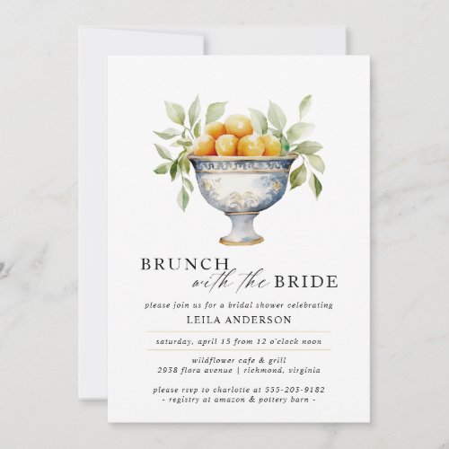 Fruit Bowl  Cute Modern Brunch Bridal Shower Invitation