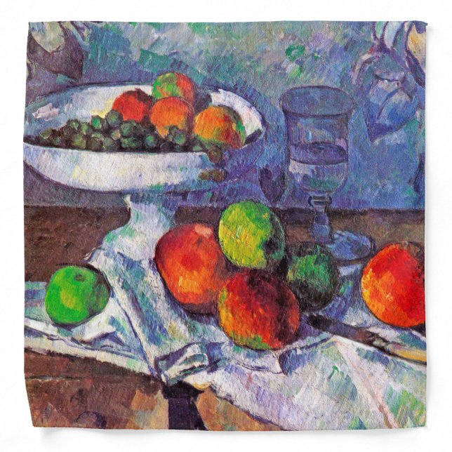 Fruit bowl, Glass and Apples, Cezanne Bandana (Front)