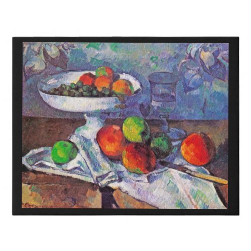 Fruit bowl Glass and Apples Cezanne Faux Canvas Print
