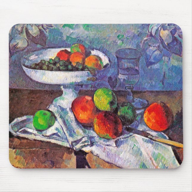 Fruit bowl, Glass and Apples, Cezanne Mouse Pad (Front)