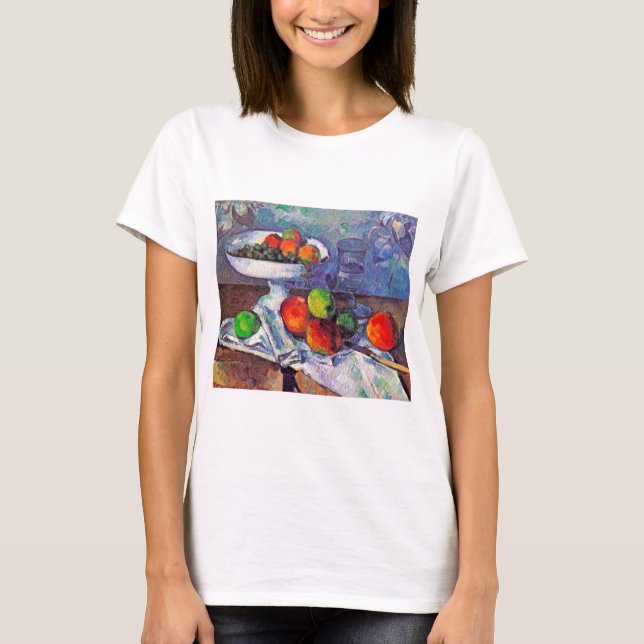 Fruit bowl, Glass and Apples, Cezanne T-Shirt (Front)