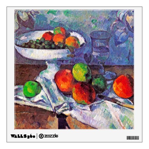 Fruit bowl Glass and Apples Cezanne Wall Decal