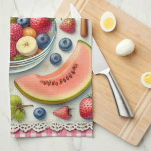 Fruit Bowl Surrounded by Kitchen Elements Kitchen Towel