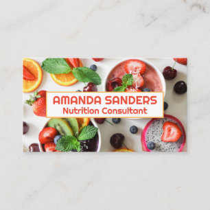 Fruit Bowls Top View Nutrition Business Card