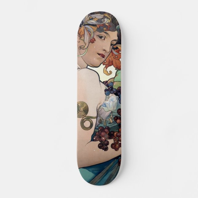 Fruit by Alfons Mucha 1897 Skateboard (Front)