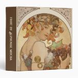 Fruit by Alphonse Mucha, Vintage Art Nouveau 3 Ring Binder