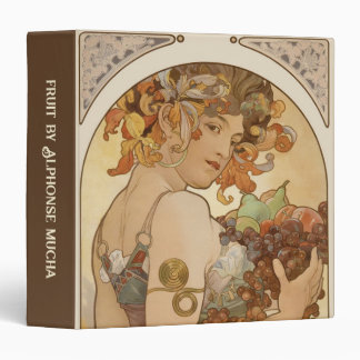 Fruit by Alphonse Mucha, Vintage Art Nouveau 3 Ring Binder