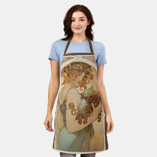 Fruit by Alphonse Mucha, Vintage Art Nouveau Apron