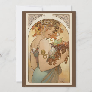Fruit by Alphonse Mucha, Vintage Art Nouveau Invitation