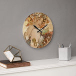 Fruit by Alphonse Mucha, Vintage Art Nouveau Large Clock