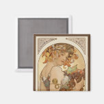 Fruit by Alphonse Mucha, Vintage Art Nouveau Magnet
