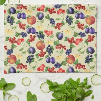 Fruit Celebration Custom Background Color Kitchen Towel