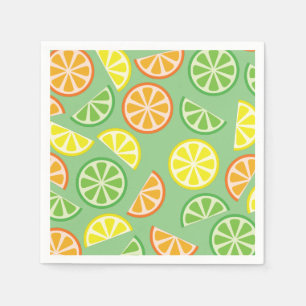 Fruit Citrus Slice Cute 1st Birthday Party Napkins