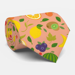 Fruit Cocktail Fresh Healthy Plant Based Food Neck Tie