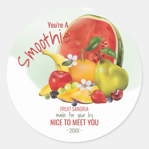 Fruit Cocktail  Friendship Hello Funny Classic Round Sticker