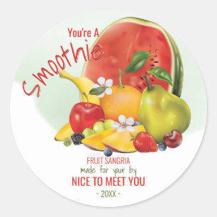 Fruit Cocktail Friendship Hello Funny Classic Round Sticker