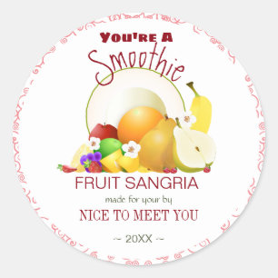 Fruit Cocktail Friendship Hello Funny Classic Round Sticker