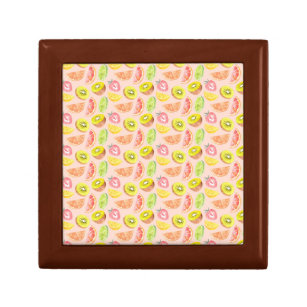 Fruit Cocktail Pattern Pink Kiwi Lime Grapefruit Gift Box