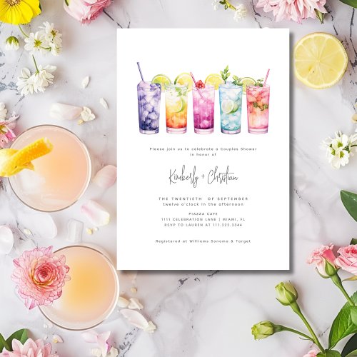 Fruit Cocktails Minimalist Elegant Couples Shower Invitation