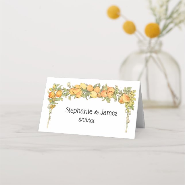 Fruit Covered Arch Escort Card Place Card (Front)