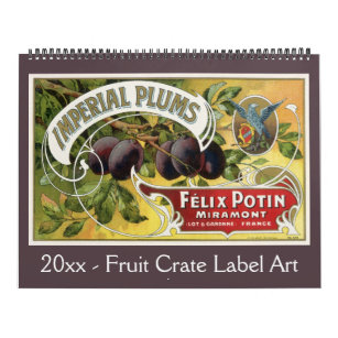 Fruit Crate Label Art Calendar