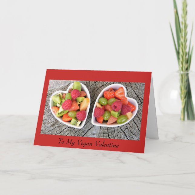 Fruit Cups Vegan Valentine Card (Front)