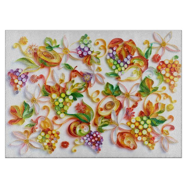 Fruit Decorative Glass Chopping Board (Front)