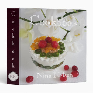 Fruit dessert and white Orchid. 3 Ring Binder