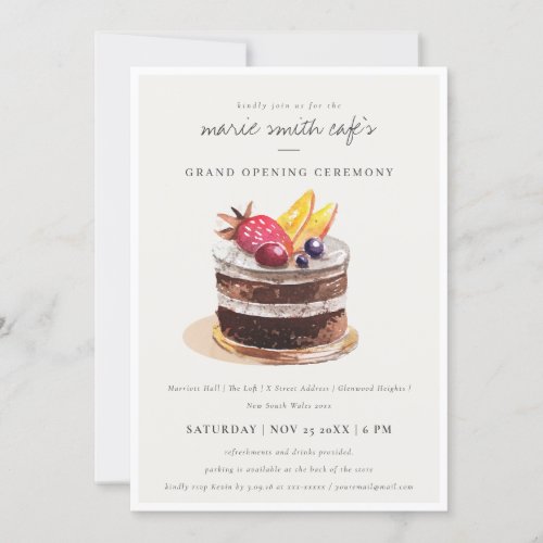 Fruit Dessert Cake Store Grand Opening Invite