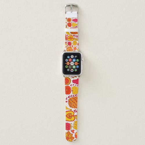 Fruit Doodles Summer Vintage Pattern Apple Watch Band