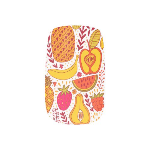 Fruit Doodles Summer Vintage Pattern Minx Nail Art
