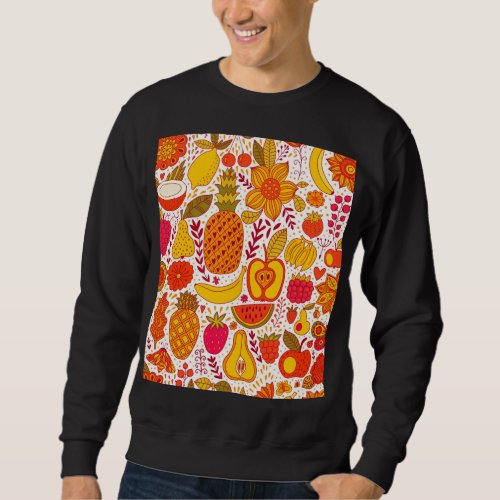 Fruit Doodles Summer Vintage Pattern Sweatshirt