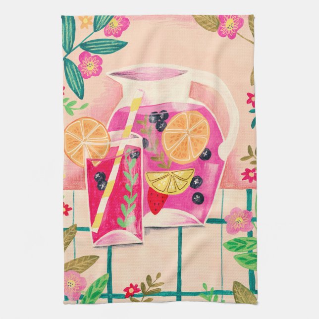 Fruit drink garden flowers kitchen towel (Vertical)