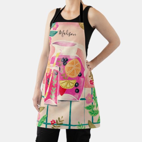 Fruit drink summer cocktail garden flowers  apron