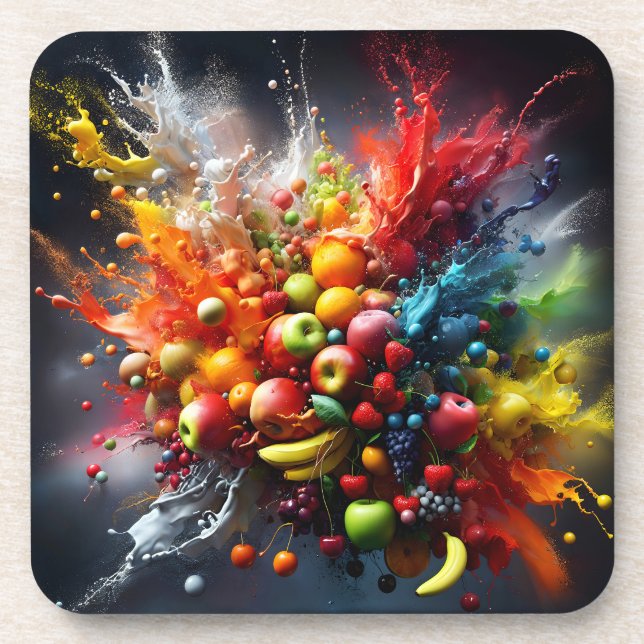 Fruit explosion beverage coaster (Front)