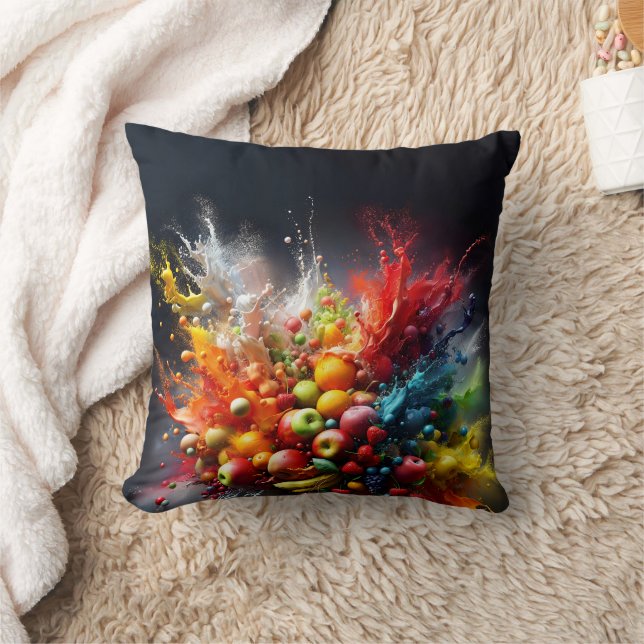 Fruit explosion throw pillow (Blanket)